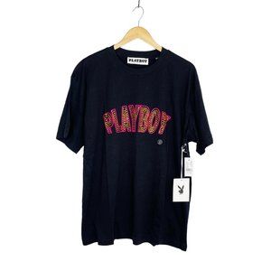 NEW Playboy by Pacsun Short Sleeve Bedazzled Playboy Tee Size Large